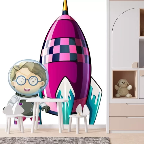 Sticker Astronaut und Raumschiff