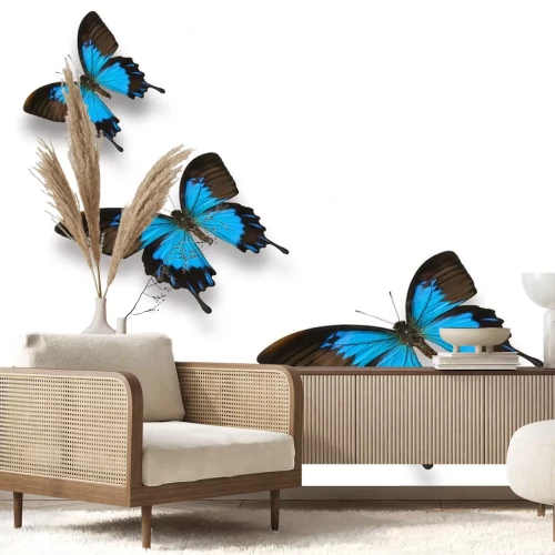 Sticker Blaue und schwarze Schmetterlinge am Boden