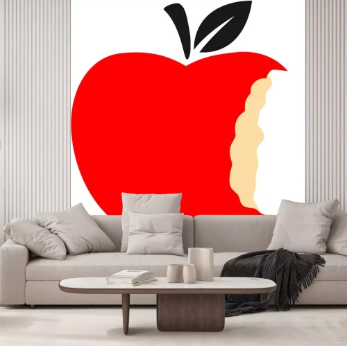 Sticker Zeichnung eines angebissenen Apfels