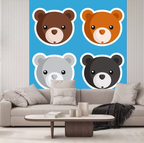 Sticker Bärchen in vier Farben