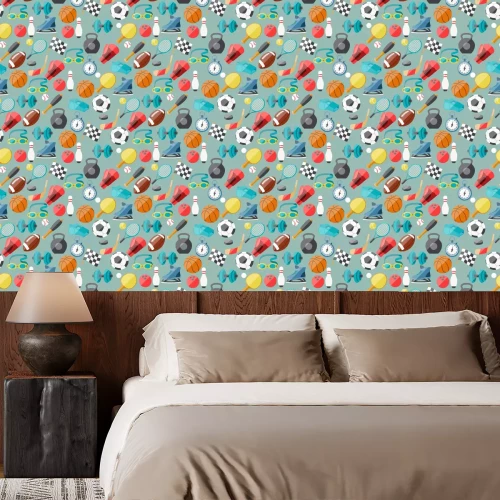 Tapete Nahtlose Muster von Sport-Ikonen.