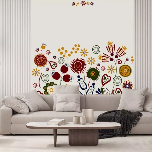 Sticker Blumen im Volksstil