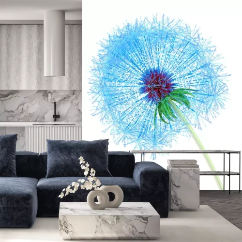 Sticker Blaue Blume vergrößert