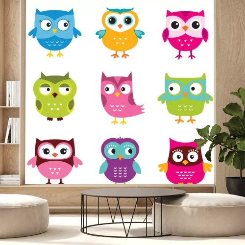 Sticker Eulen eingestellt