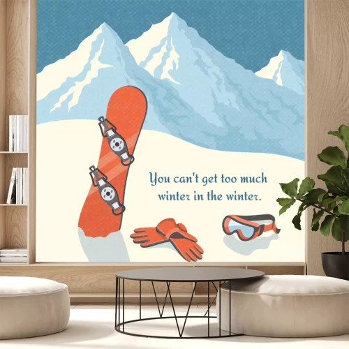 Sticker Snowboard Winter Berglandschaft