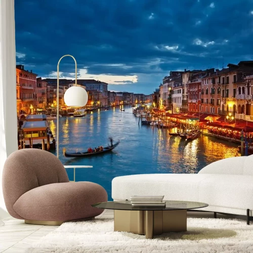 Fototapete Nachtansicht des Canal Grande in Venedig