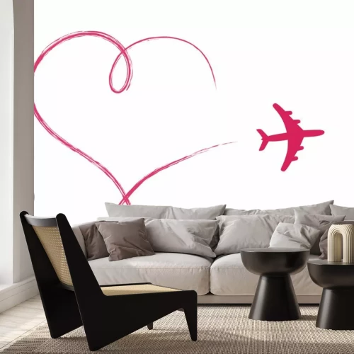 Sticker Heart shaped Symbol in der Luft, mit dem Flugzeug gemacht