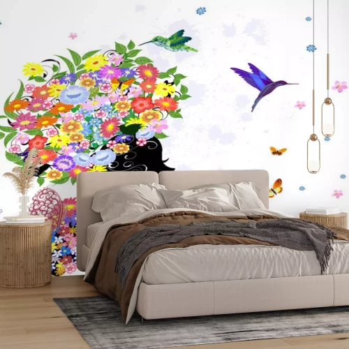 Sticker Mädchen Mode Blumen