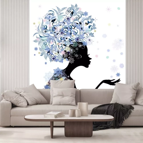 Sticker Trendy Blumenmädchen Frisur für Ihren Entwurf