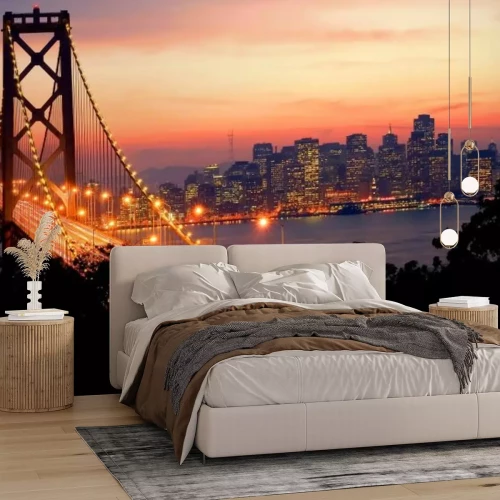 Fototapete Brücke mit Blick auf die Stadt San Francisco