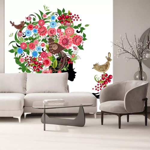 Sticker Mädchen Mode Blumen