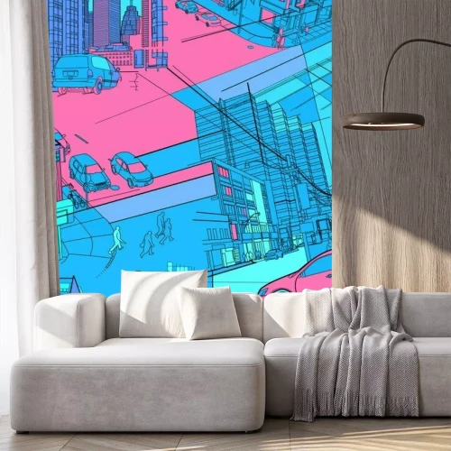 Fototapete Jugend-Stadt von Neonreklamen