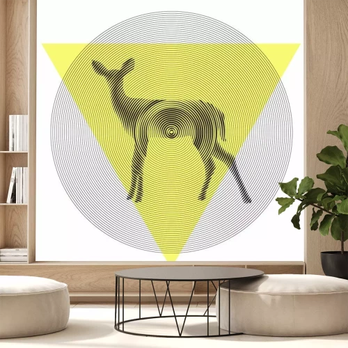 Sticker Grafisches geometrisches Motiv mit Hirsch