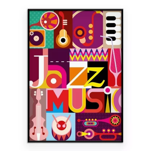 Poster Eine farbenfrohe musikalische Komposition