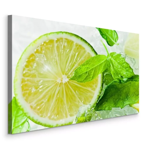 Bild Limettenfrüchte und Minzblätter