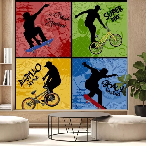 Sticker Fahrrad gegen Schlittschuh