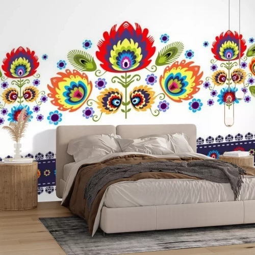 Sticker Wzór Ludowy z kwiatami