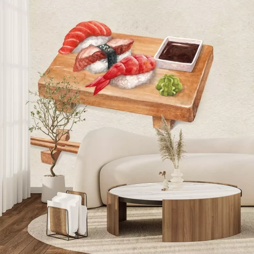 Sticker Sushi-Set auf einer Zeichnung