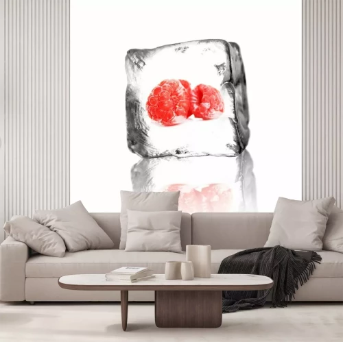 Sticker Himbeeren im Eisblock