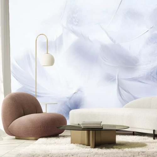 Fototapete Luftige weiße Federn