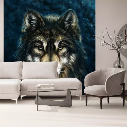 Fototapete Vorderseite des Wolfskopfes