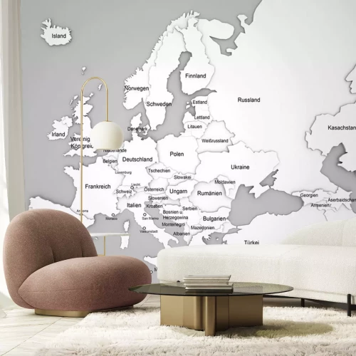 Sticker 3D-Europakarte mit Ländernamen in English