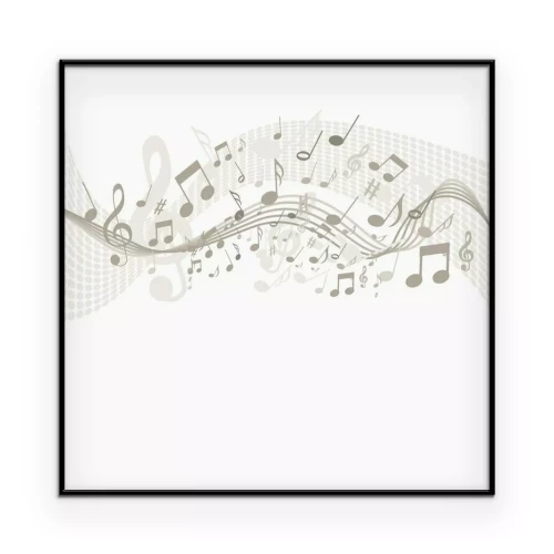 Poster Monochrome Notenzeilen mit Anmerkungen