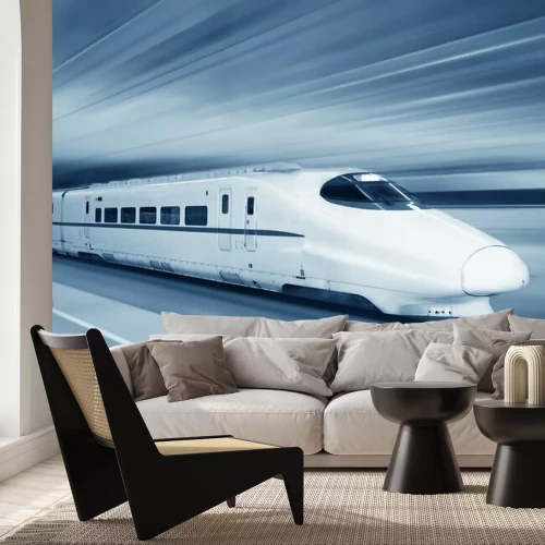 Fototapete Schneller weißer Zug