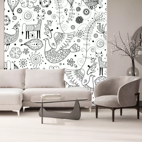 Sticker Seamless graphischen Muster Fabeltiere