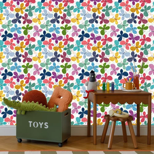 Tapete Bunte Ornamentalschmetterlinge