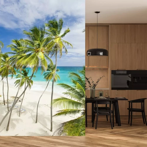 Fototapete Meer und Palmen in der Karibik