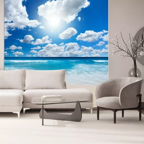 Fototapete Strand Meer und Wolken