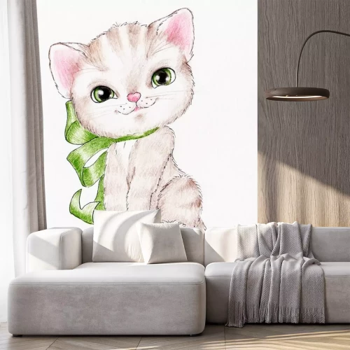 Sticker Kätzchen mit Schleife