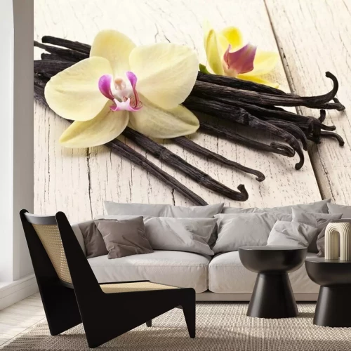 Fototapete Vanillestangen und Blüten