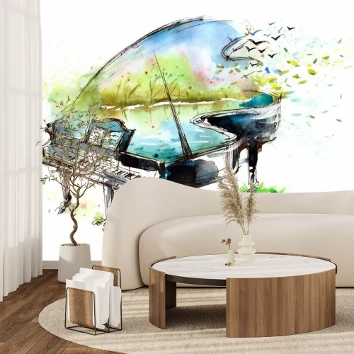 Sticker Aquarell-Konzept für Live-Musik