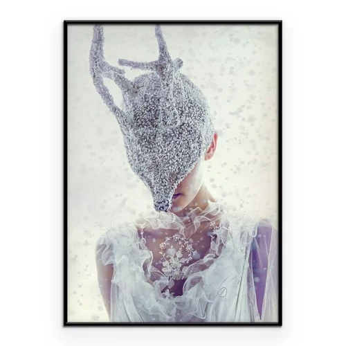 Poster Frau mit Hirschmaske