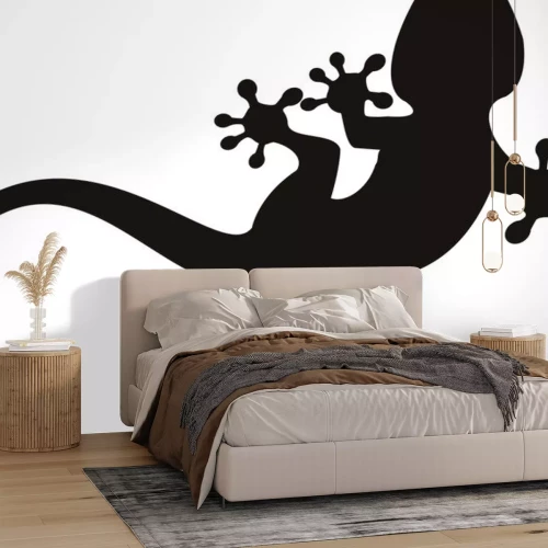 Sticker Tiere Gecko schwarze Form