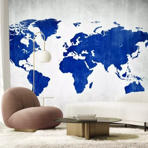 Fototapete Kartografisches dunkelblaues Muster