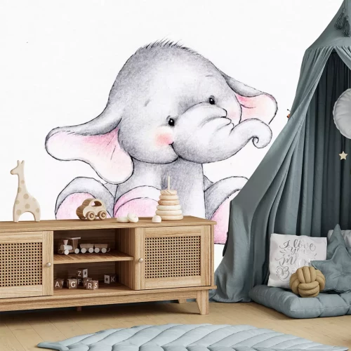 Sticker Kleiner Elefant und Schmetterling