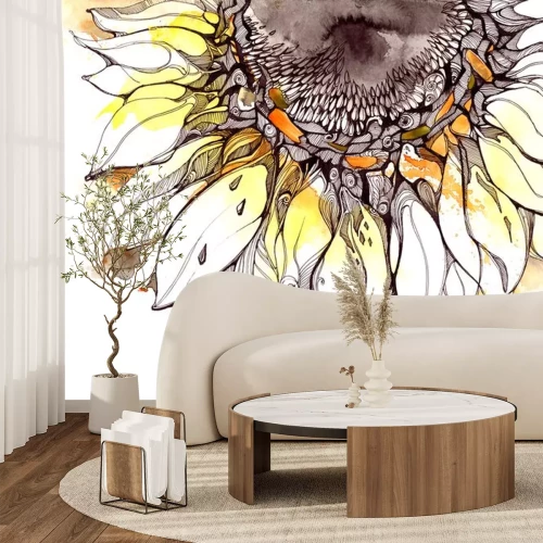 Sticker Nahaufnahme von Sonnenblumenblättern