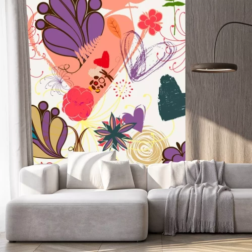 Sticker Floral nahtlose Muster im Retro-Stil