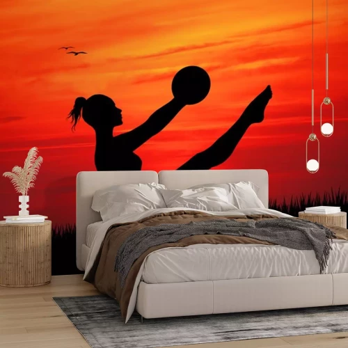 Sticker Pilates bei Sonnenuntergang