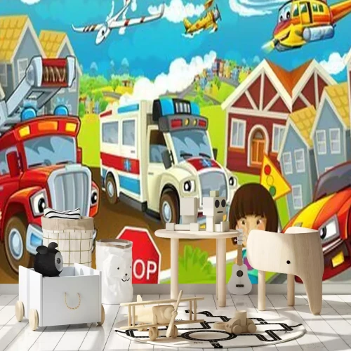 Fototapete Cartoon Stadt