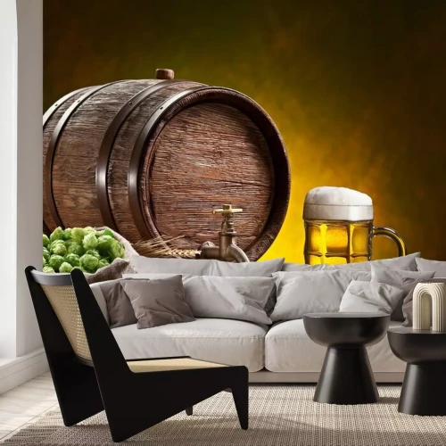 Fototapete Bier und Zutaten