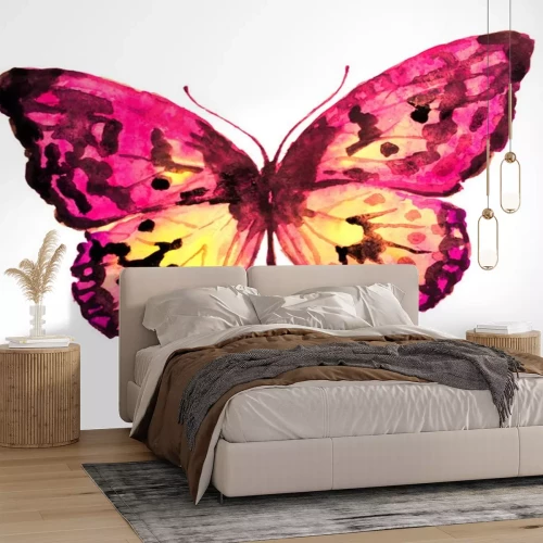 Sticker sanfter Schmetterling auf weißem Hintergrund