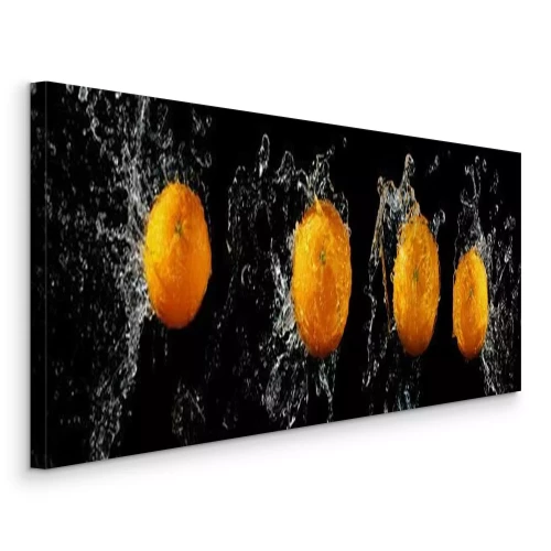 Bild Frische Orangen auf schwarzem Hintergrund