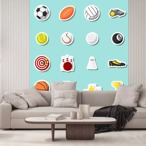 Sticker Verschiedene Sportmotive Set von einfachen Grafiken