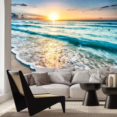 Fototapete Sonnenuntergang über dem Meer Landschaft