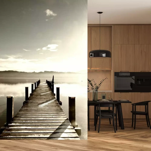 Fototapete Holzsteg am See