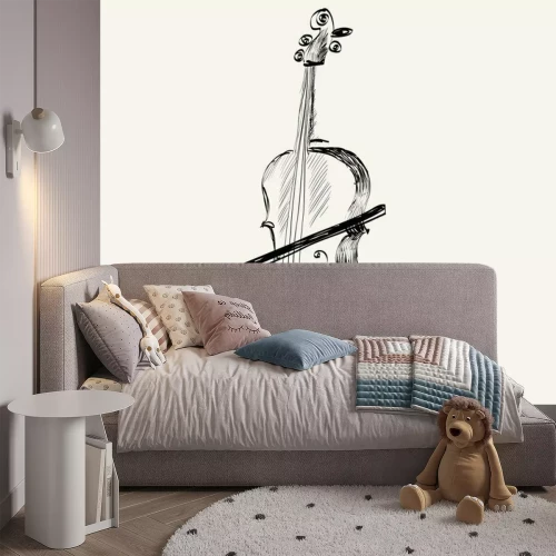 Fototapete Cello-Skizze